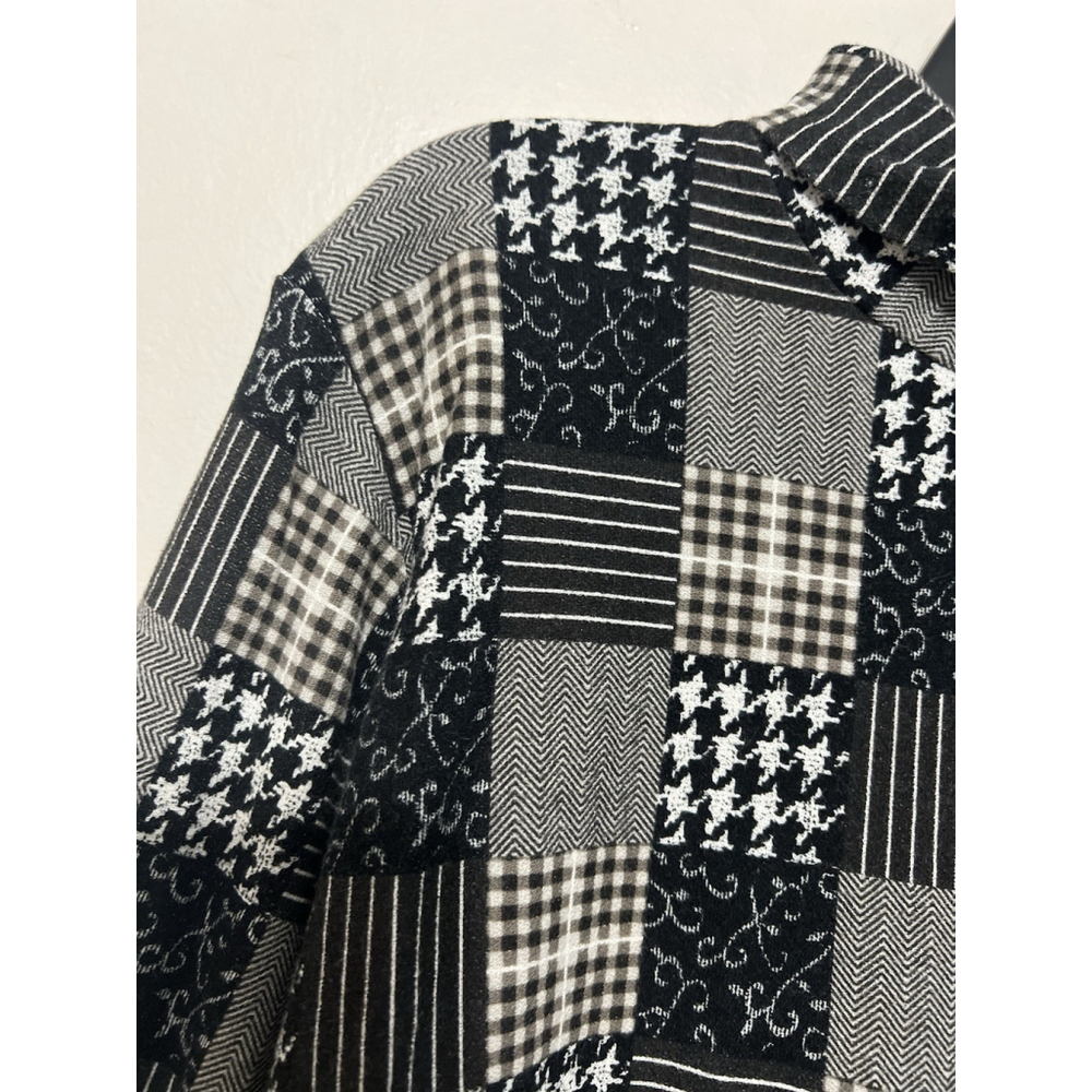 Orvis Vintage Madras Patchwork Mock Turtleneck‎ Top Womens Large Long Sleeve - Picture 2 of 13